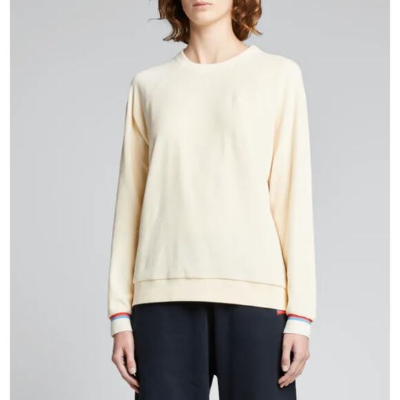 Kule Sweatshirt Velour Franny Cream Small - Picture 1 of 6